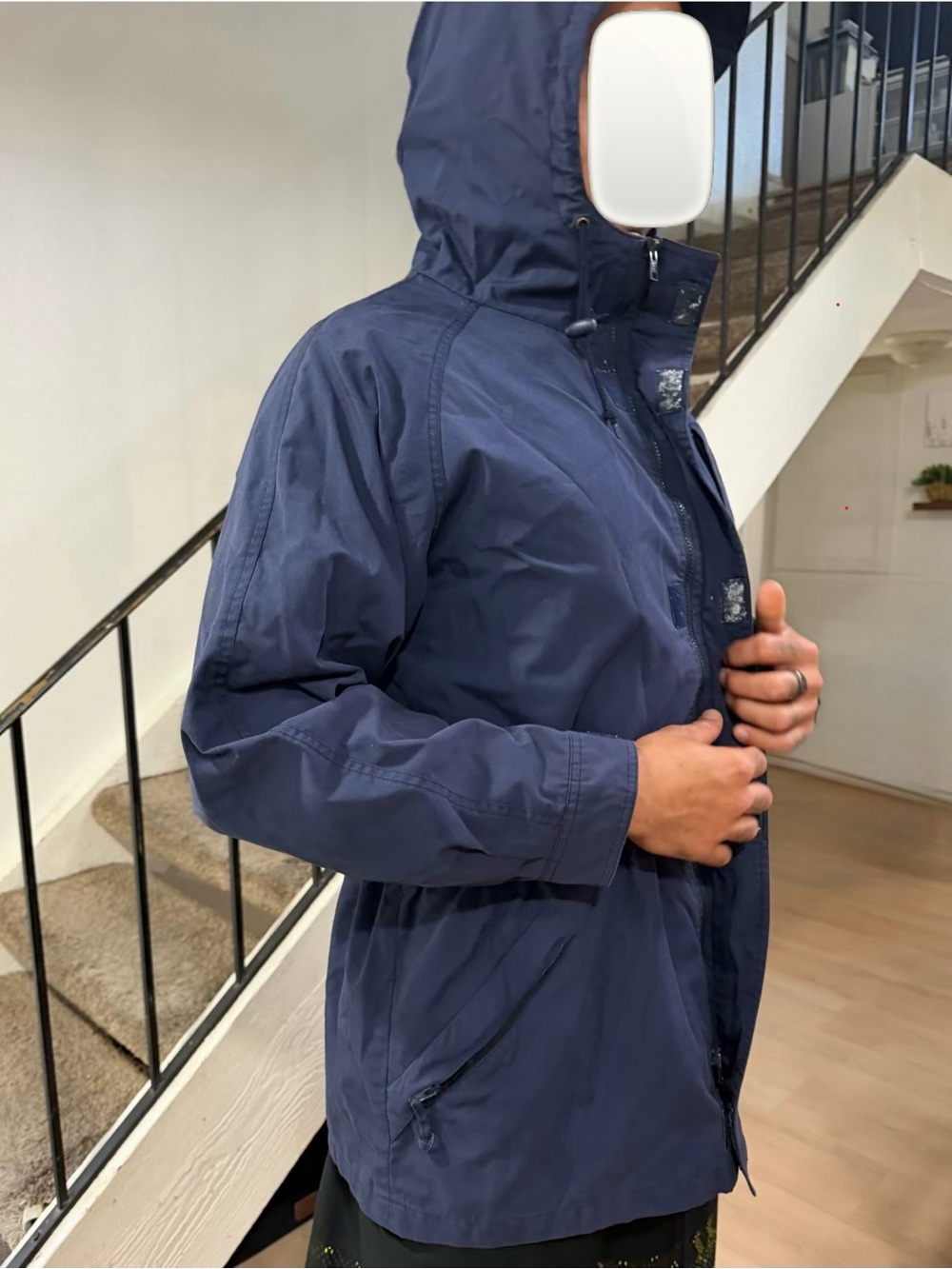 Eddie Bauer Men's Blue Hooded Parka
Jacket Full Zip Pockets Size L